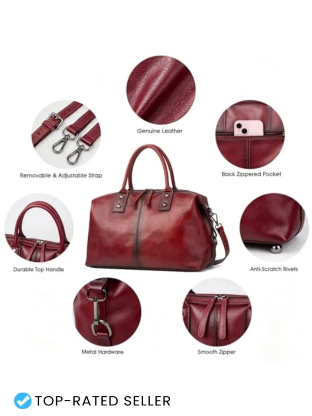 Genuine Leather Satchel Tote Bag Top Handle Shoulder Crossbody Doctor Bag